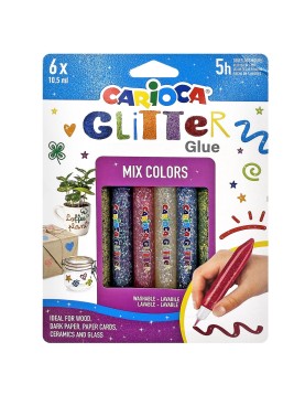 Κόλα Glitter Multi σετ=6τ Carioca 6x10.5mL Carioca 42112