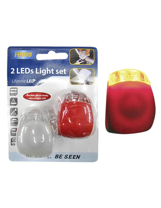 Φως Ποδηλάτου Μπρος-Πίσω σετ=2τεμ (Έκαστο 4x3cm) Homie 116439