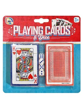 2 Τράπουλες Μονές και 4 Ζάρια σετ=6τεμ 17x17cm Homie 116960