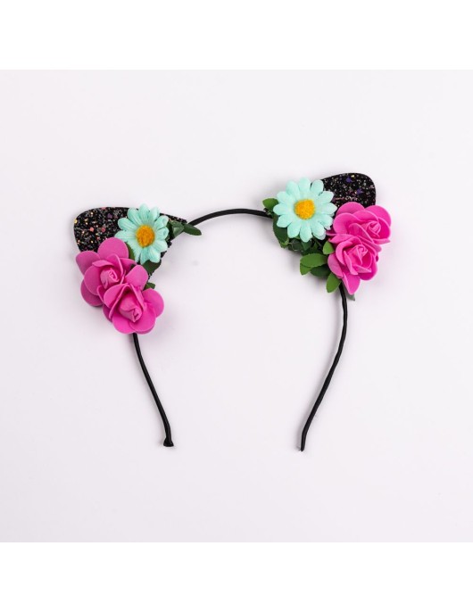 Αποκριάτικο Αξεσουάρ Στέκα Γάτας Με Λουλούδια