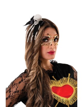 Αποκριάτικο Αξεσουάρ Hairclip Χέρι Με Νεκροκεφαλή