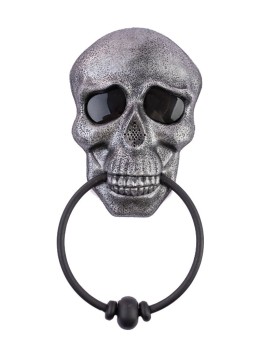 Αποκριάτικο Αξεσουάρ Κουδούνι Μαύρη Νεκροκεφαλή Με Ήχο &amp; Φως 31cm